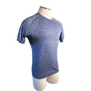 Men S Lululemon Short Sleeved Running Shirt Blue T-Shirt Top Lightweight Gym